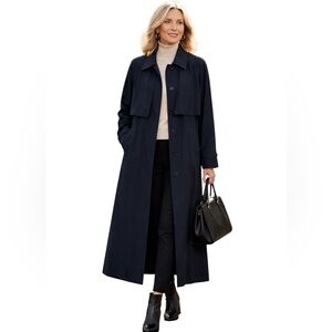 Gallery Women's Black Fully Lined Trench Coat Size: 6